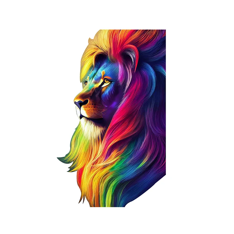 Colorful Lion Wooden Jigsaw Puzzle