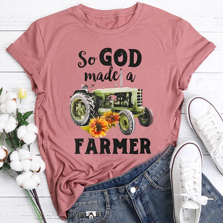 ⚡New Styles - So God Made A Farmer Funny Round Neck T-shirt