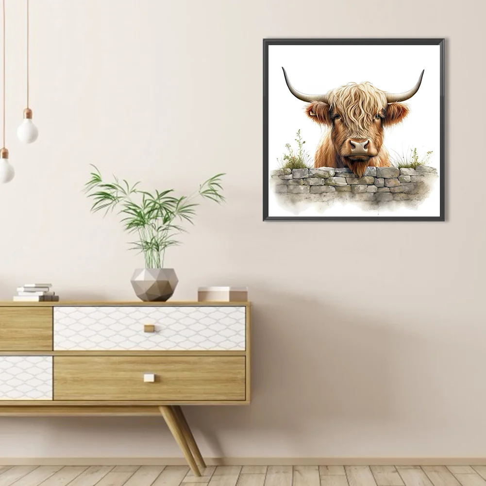 Diamond Painting - Full Round Drill - Highland Cattle(Canvas|35*35cm)