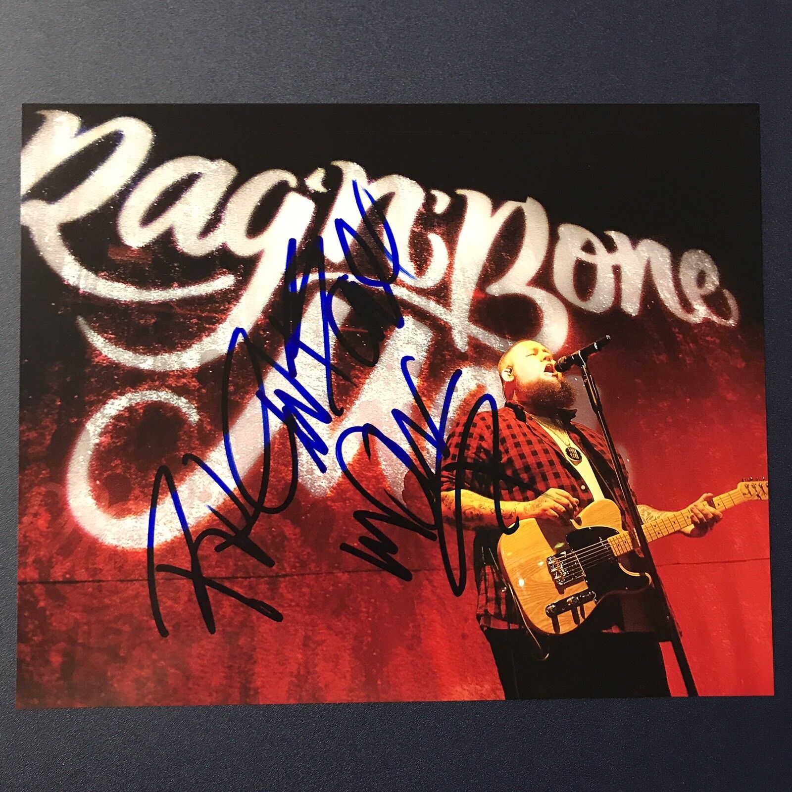 RAG N BONE MAN SIGNED 8x10 Photo Poster painting AUTOGRAPHED BRITISH SINGER RARE MUSICIAN COA