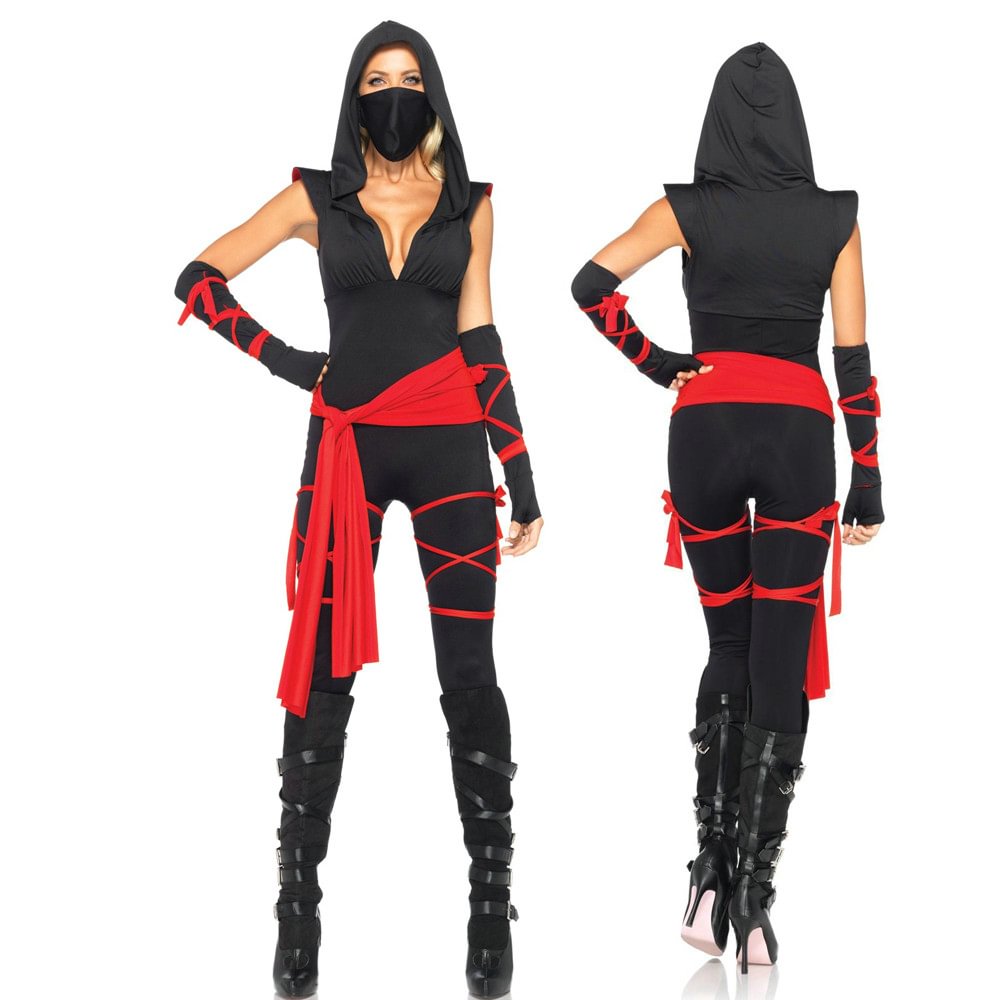 Halloween Ninja Warrior Female Ninja Cosplay Costume Party Wear-Pajamasbuy