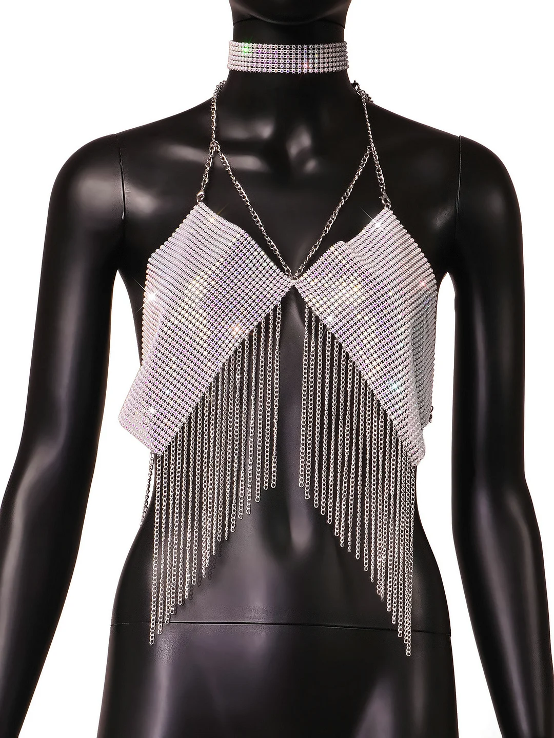 Uveng Uveng Type Sequins Slim Short Money Inside The Sling Type Anti-Light Black Small Vest DYJ2048