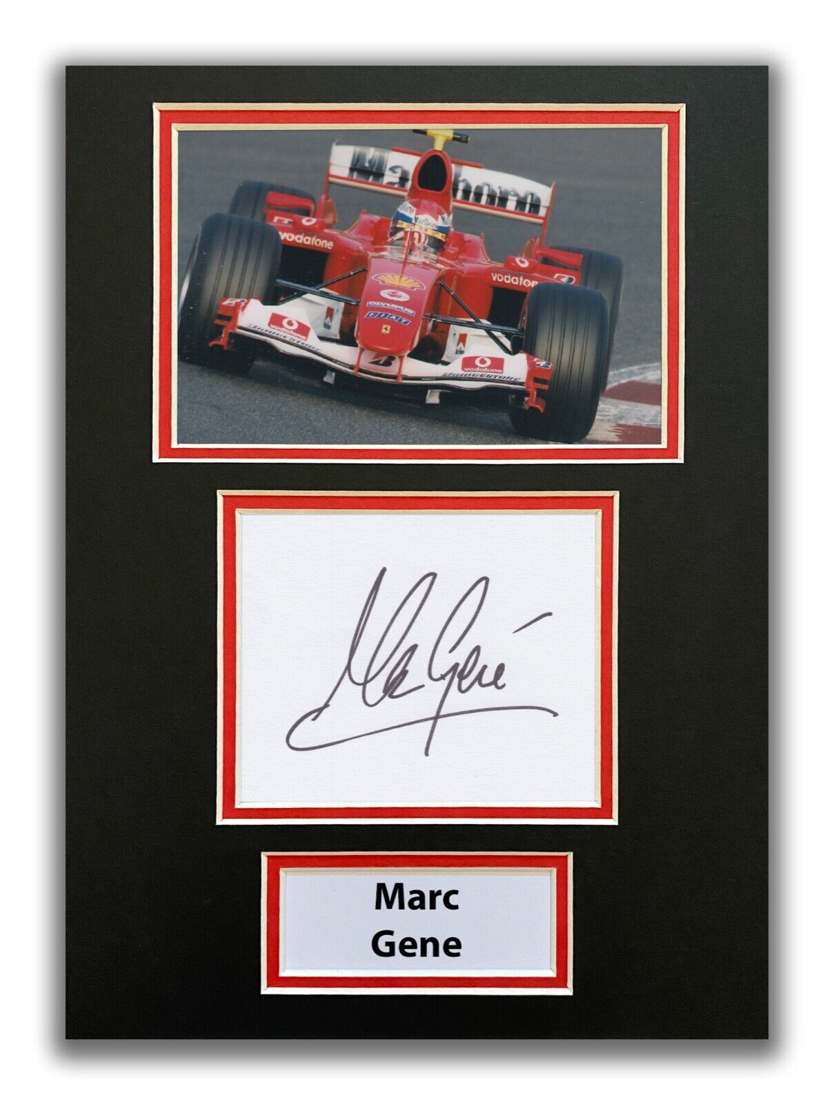 MARC GENE HAND SIGNED A4 MOUNTED Photo Poster painting DISPLAY - FERRARI F1 AUTOGRAPH.