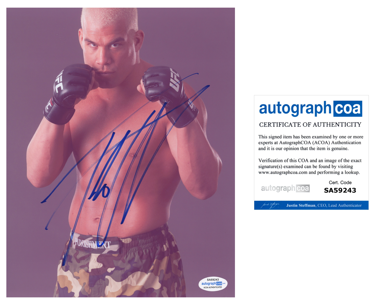 Tito Ortiz Signed Autographed 8x10 Photo Poster painting UFC MMA Fighter Champion ACOA COA