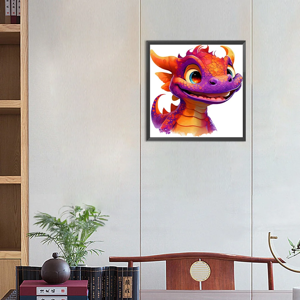 Full Round Diamond Painting 30*30cm - Little Dragon