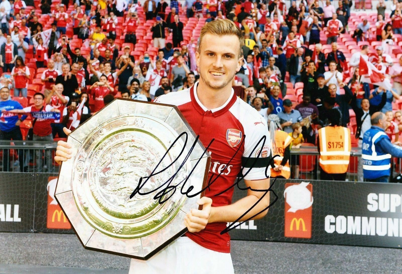 Rob HOLDING Signed 12X8 Photo Poster painting Arsenal AFTAL COA (1950)