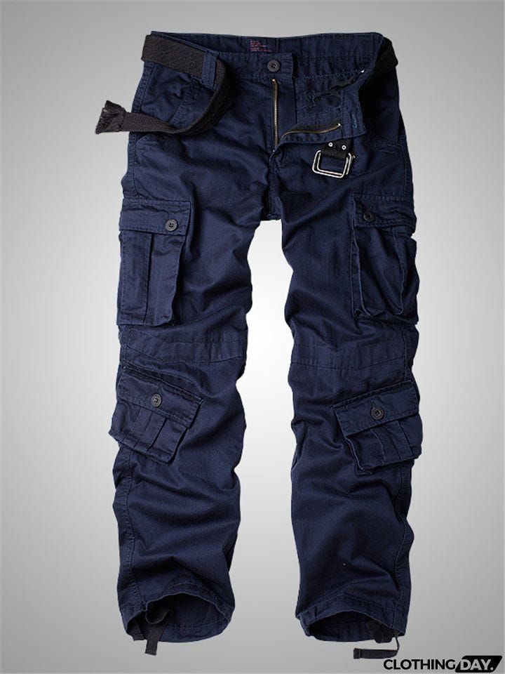 Men's Loose Straight Outdoor Multi-Pocket Cargo Pants