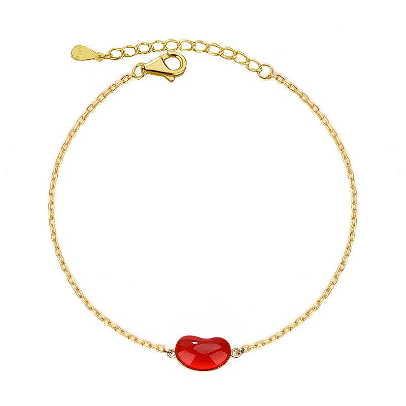 18k gold exquisite red bean bracelet