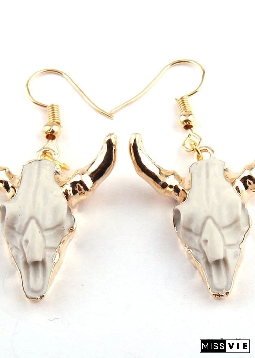 Boho Earrings, RH Dangle Earrings, White Horn