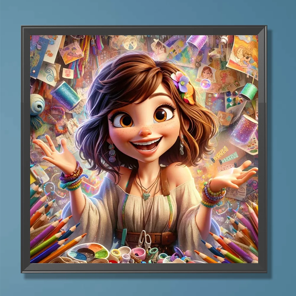 Full Round Diamond Painting 30*30cm - Girl