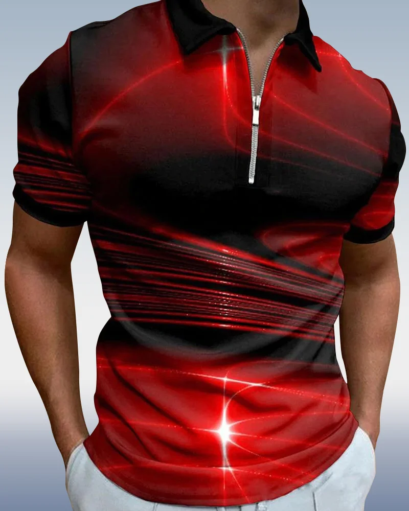 Suitmens Men's Contrasting Color Short Sleeve Polo Shirt 011