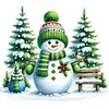 Xmas Tree Snowman-Partial 11CT Stamped Cross Stitch Bead Embroidery 36*36cm/14.17*14.17in tapestrymarket