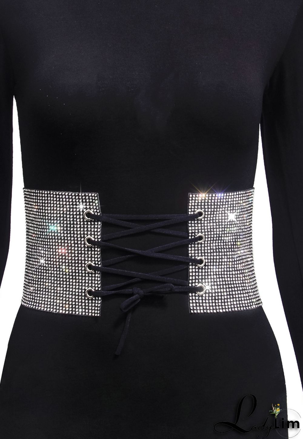 Fashion Beaded Lace-Up Waist Belt