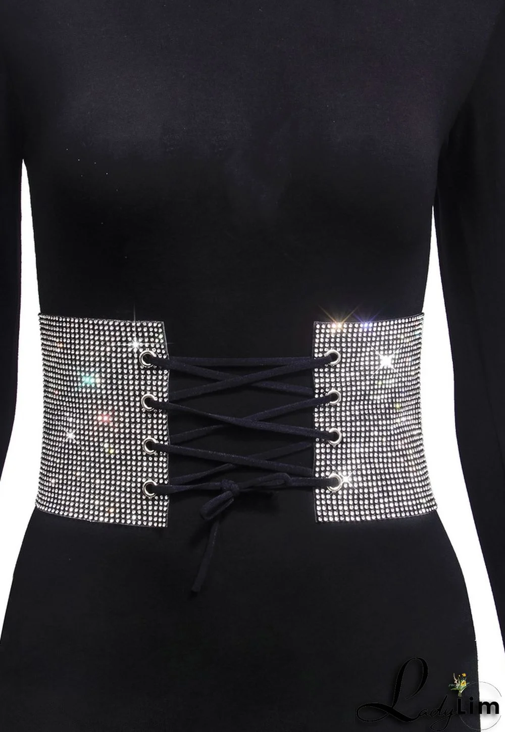 Fashion Beaded Lace-Up Waist Belt