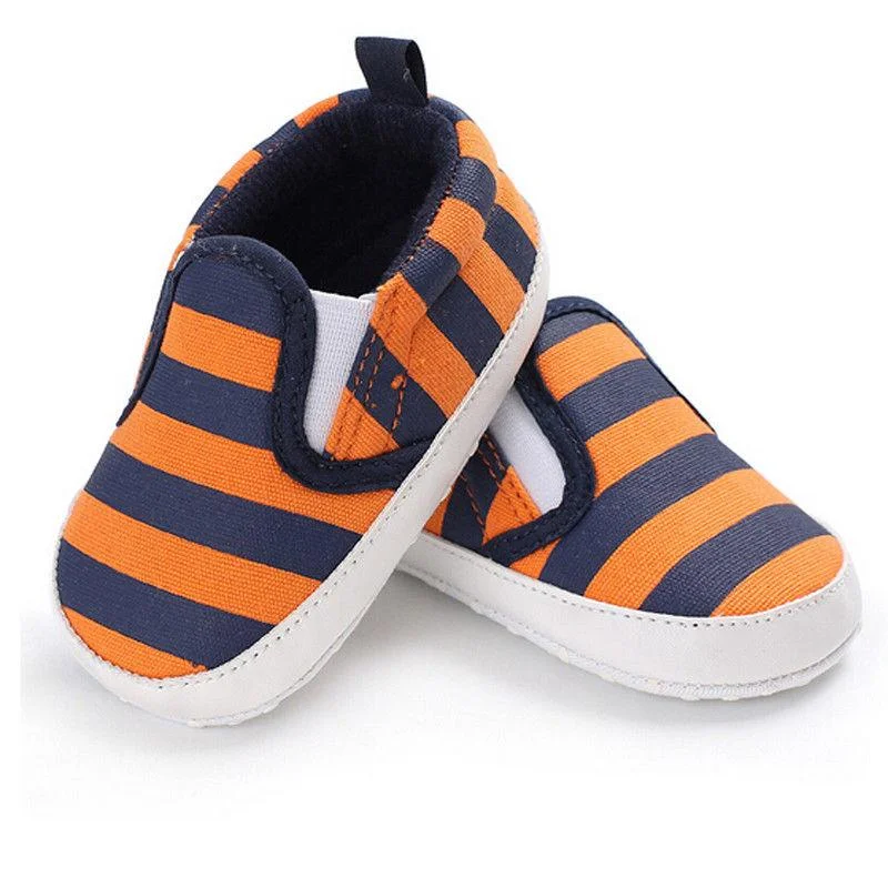 2018 Brand New Toddler Infant Baby Shoes Newborn Boys Girls Soft Soled Casual Crib Shoes Prewalker Striped Patchwork Shoes 0-18M