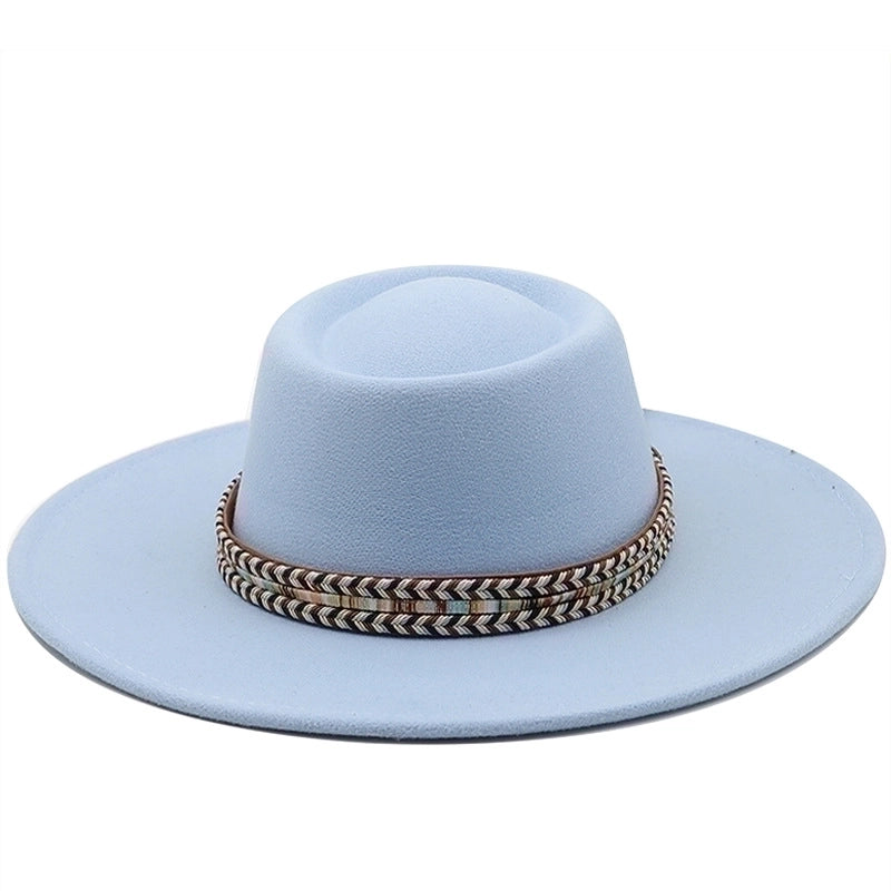 Fashion Ethnic Autumn And Winter Men’s And Women’s Couple Broad-brimmed Hat