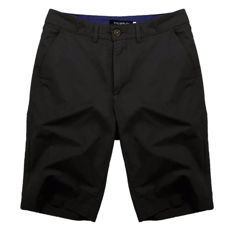 Brownm Summer Casual Shorts Classic Mens Fashion Shorts Cotton Knee Length Chinos Sweatpants Shorts Big Size 44 Masculina Bottom Beach