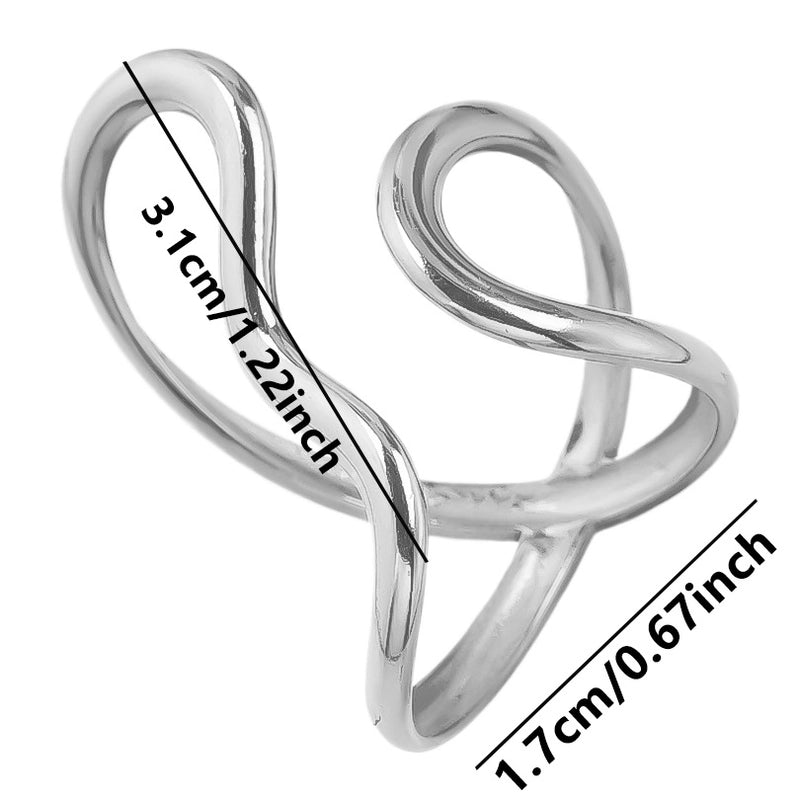 Casual Minimalist Geometric Solid Color 304 Stainless Steel 18K Gold Plated Polishing Open Rings