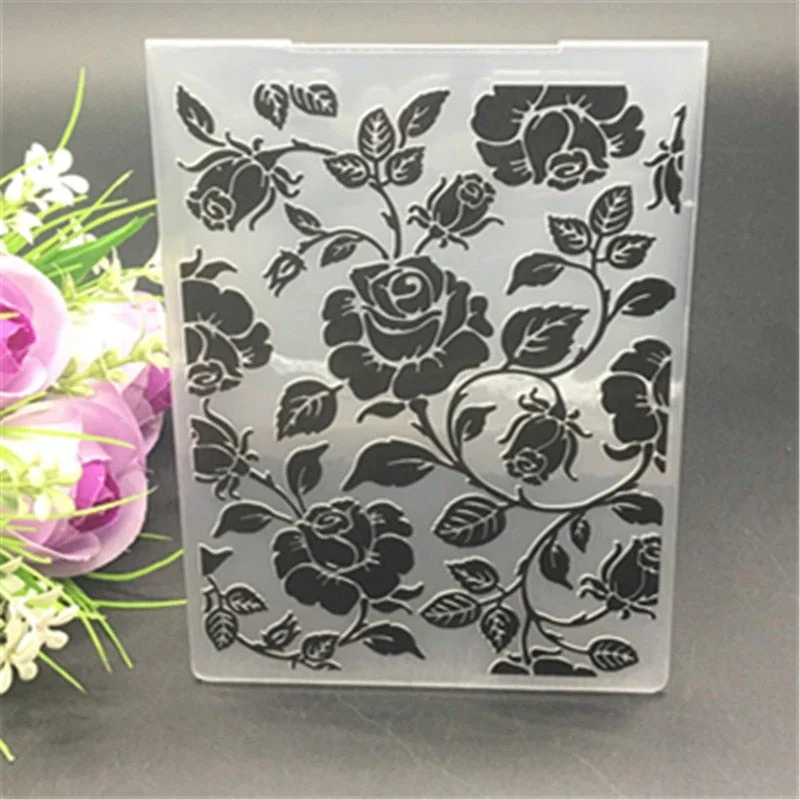 Roses Plastic Embossing Folder DIY scrapbook album card  packing decoration cutting dies paper craft