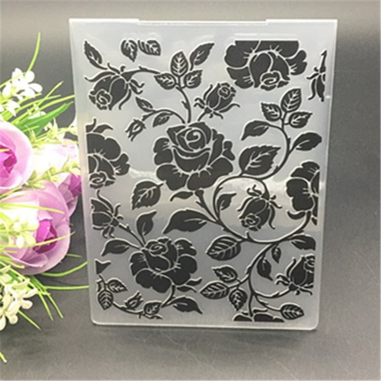 Roses Plastic Embossing Folder DIY scrapbook album card packing decoration cutting dies paper craft