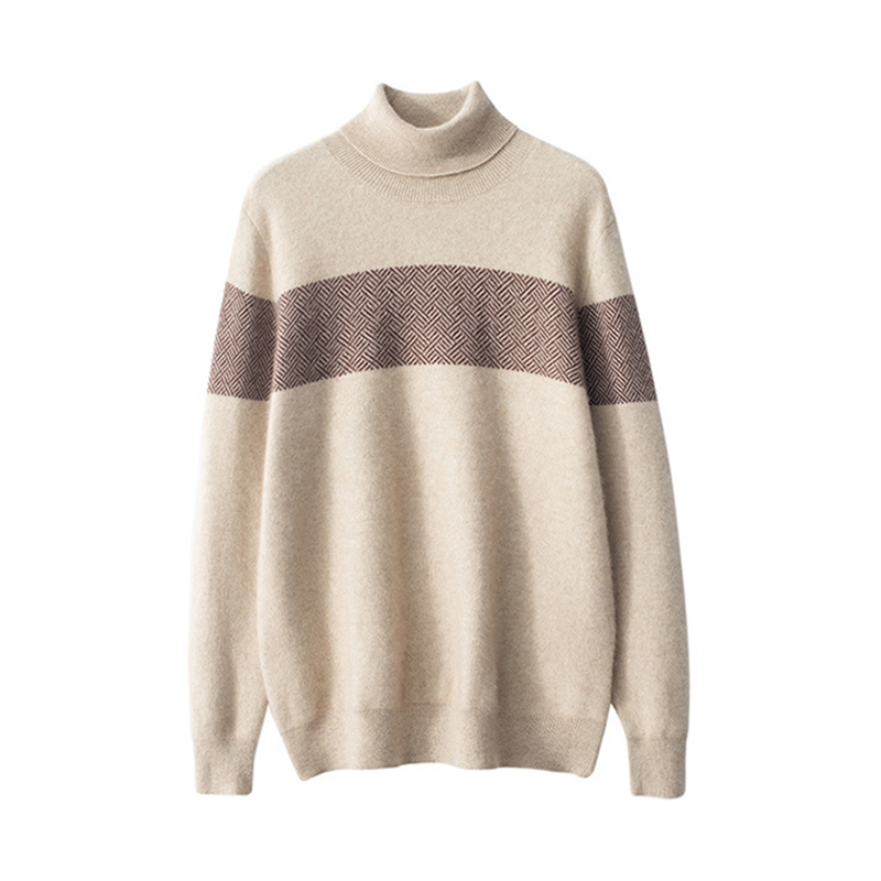 Men's Turtleneck Cashmere Sweater REAL SILK LIFE