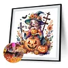 (40*40cm)Halloween Pumpkin Girl - Full Round Drill Diamond Painting