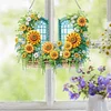 Diamond Painting Acrylic Sunflower Window Hanging Pendant Home Decor