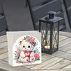 DIY Rose Bear Acrylic Diamond Painting Napkin Holder Desktop Ornaments
