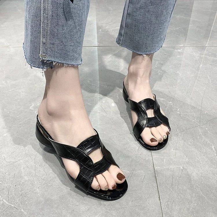 Women Shoes Red Sexy Soft Leather Female Flipflop Slippers Summer Fashion Heels Slides Shoes For Girls Comfortable Sandals