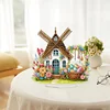 (US Only)2D Flat Print Easter Windmill DIY Table Top Diamond Painting Ornament Kits