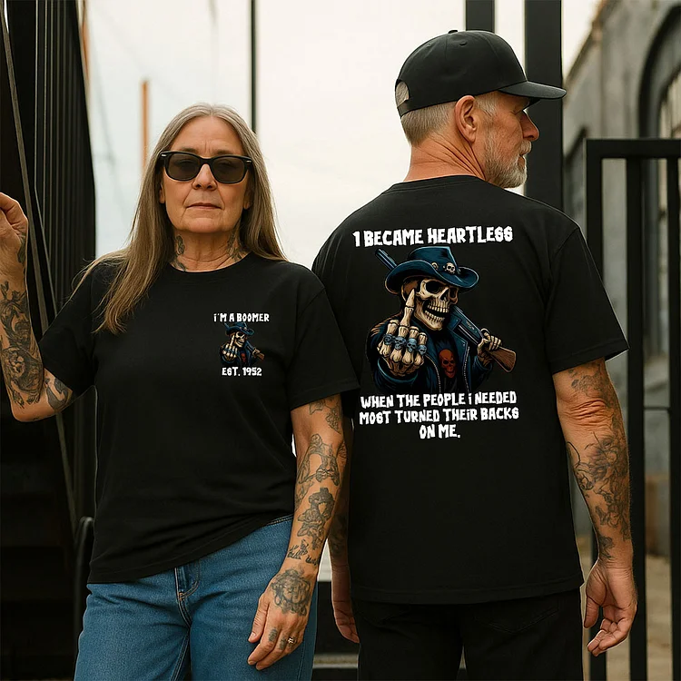 I Became Heartless  ,  Boomer T-Shirt,  Custom Year Of Birth T shirt, Cotton Tee