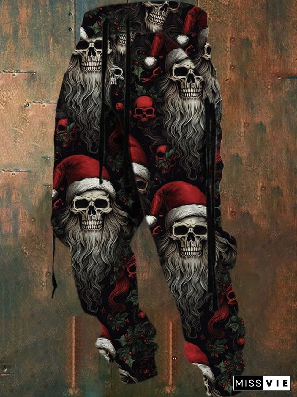 Men's Christmas Skull Print Sweatpants