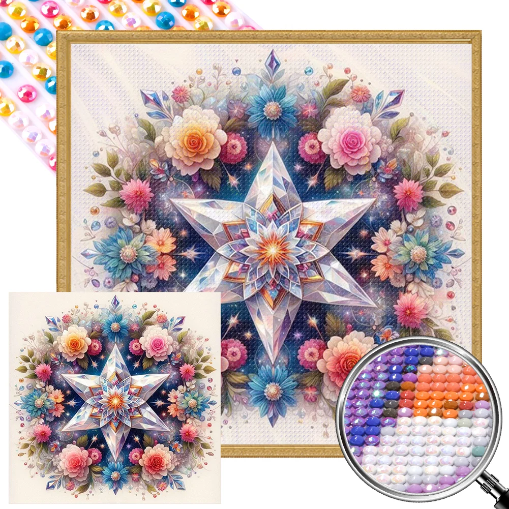 Full Round Partial AB Diamond Painting - Flower Star(Canvas|45*45cm)