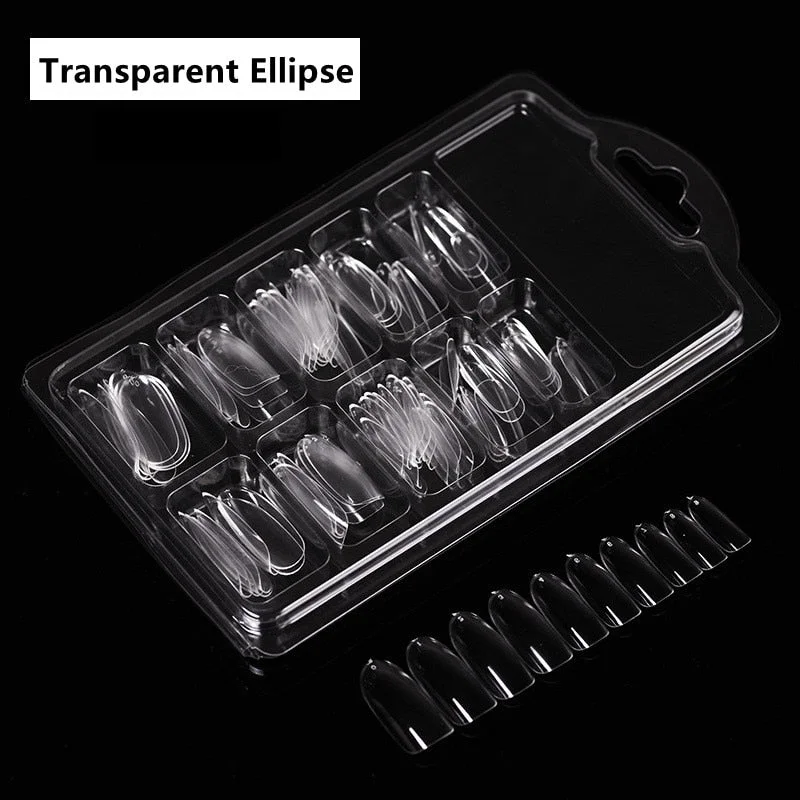 Full/Half Cover Fake Nail Artificial Press on Long Ballerina Clear/Natural/white False Nails Coffin Nails Art Tips Manicure Tool-Nail Inspo