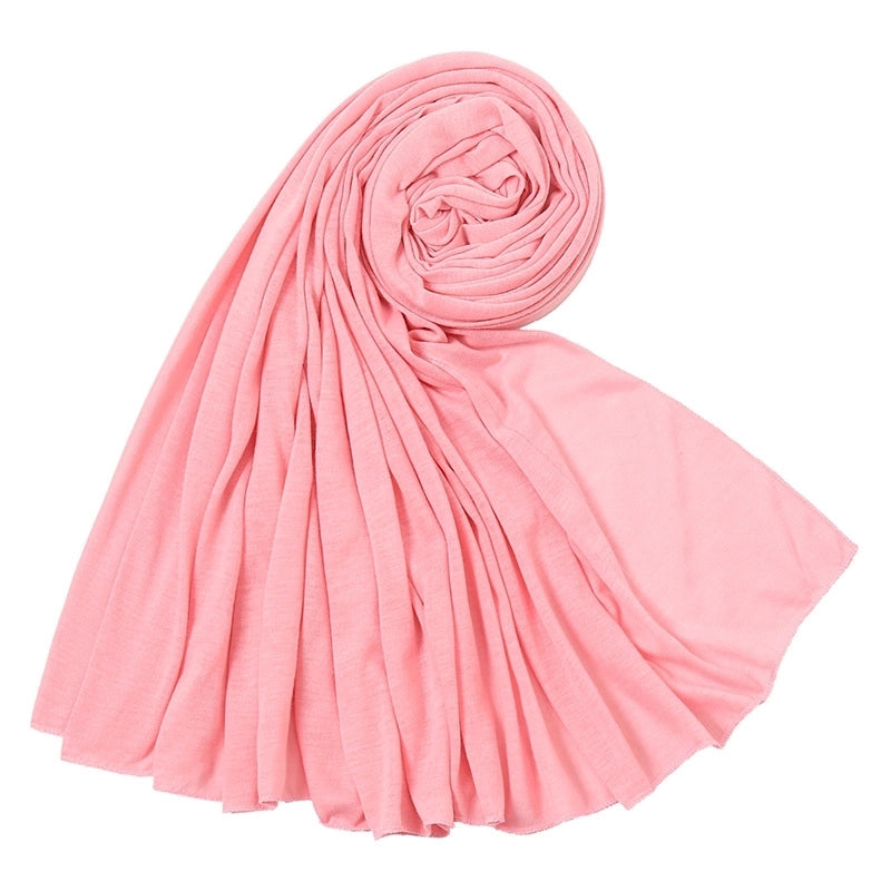 Women’s Minimalist Solid Color Mercerized Cotton Winter Scarves