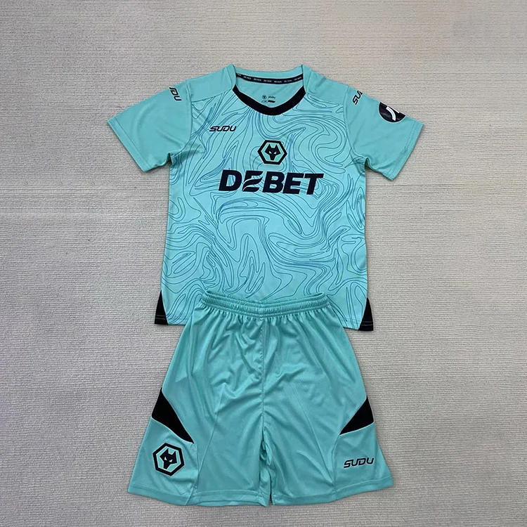 24/25 Wolverhampton Wanderers Lake Blue Goalkeeper Kids Set