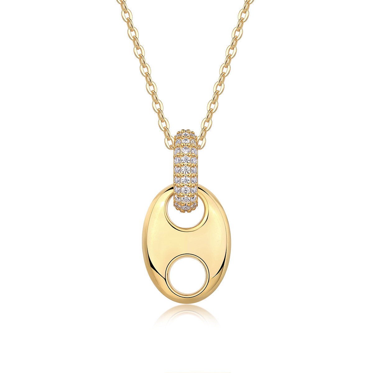 Anchor Pavé Moissanite Pendant Necklace