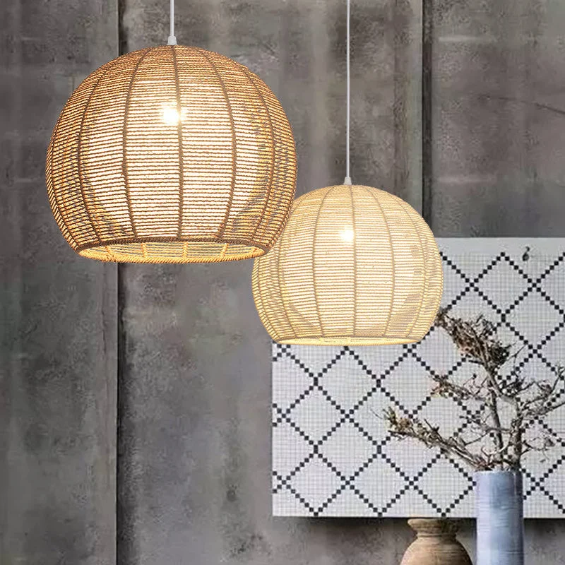 Creative Paper Rope Woven Chandelier Globe Pendant Light