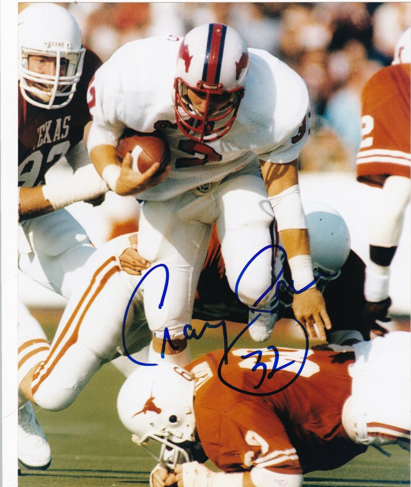 CRAIG JAMES SMU MUSTANGS ACTION SIGNED 8X10