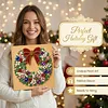 (25x25cm)DIY Pearl Painting Xmas Framed Handmade Pearl Material Art Kit Living Room Decor