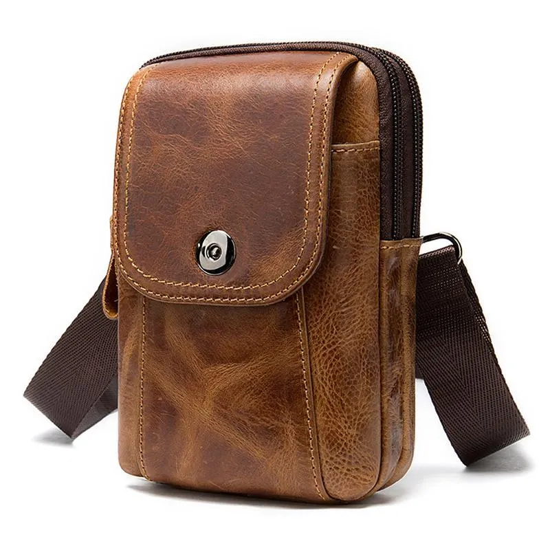 Retro Leather Crossbody Packs Waist Bag Shoulder Bags For Men