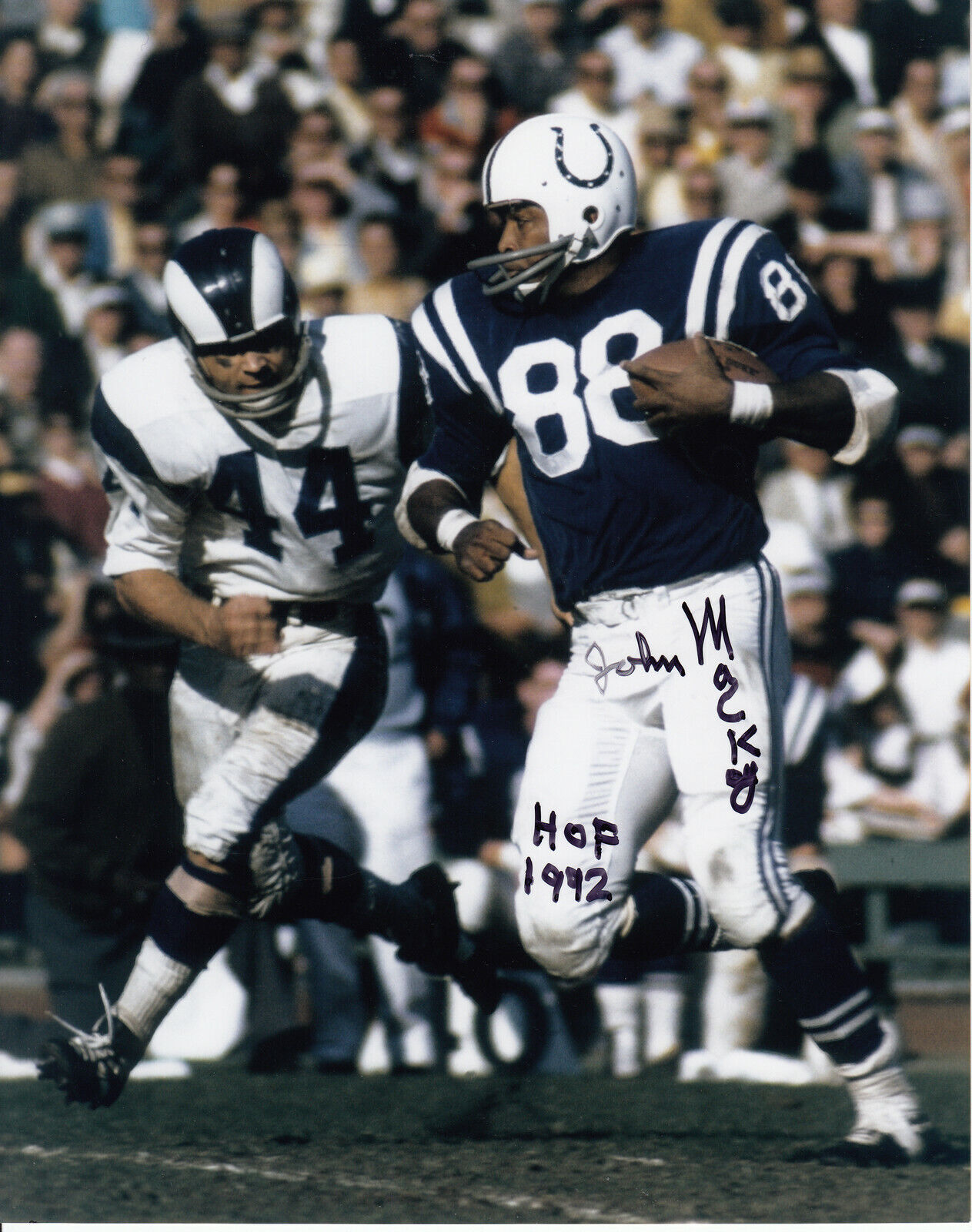 John Mackey #1 8x10 Signed Photo Poster painting w/ COA Baltimore Colts 032419