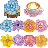 8pcs/set Diamond Painting Bouquet Coaster Cup Cushion Home Decor