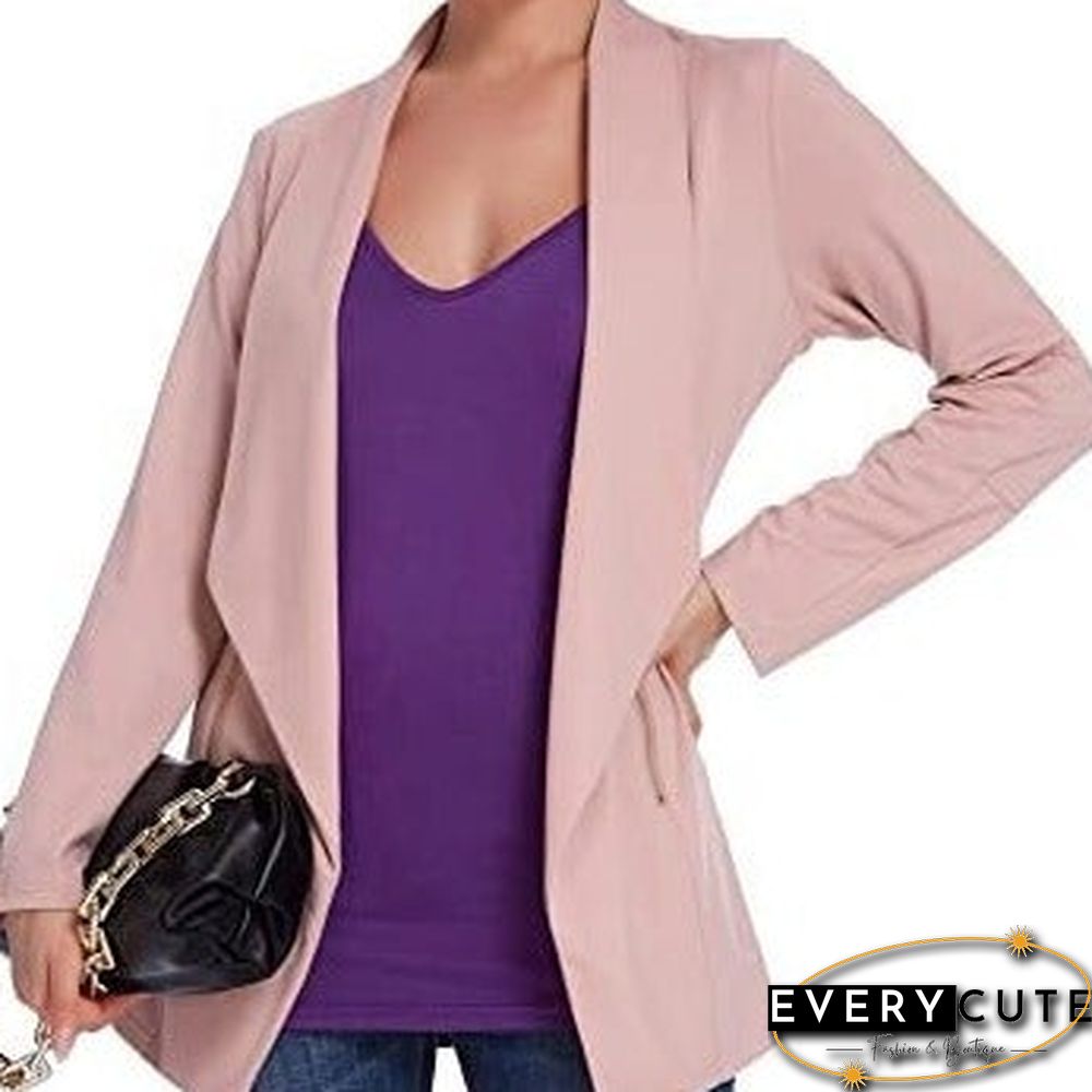 Autumn And Winter Long Sleeve Cardigan Casual Temperament Solid Color Jacket Suit