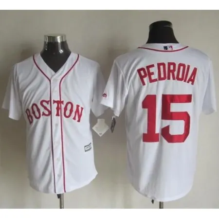 Red sox #15 Dustin Pedroia White Alternate Home New Cool Base Stitched MLB Jersey