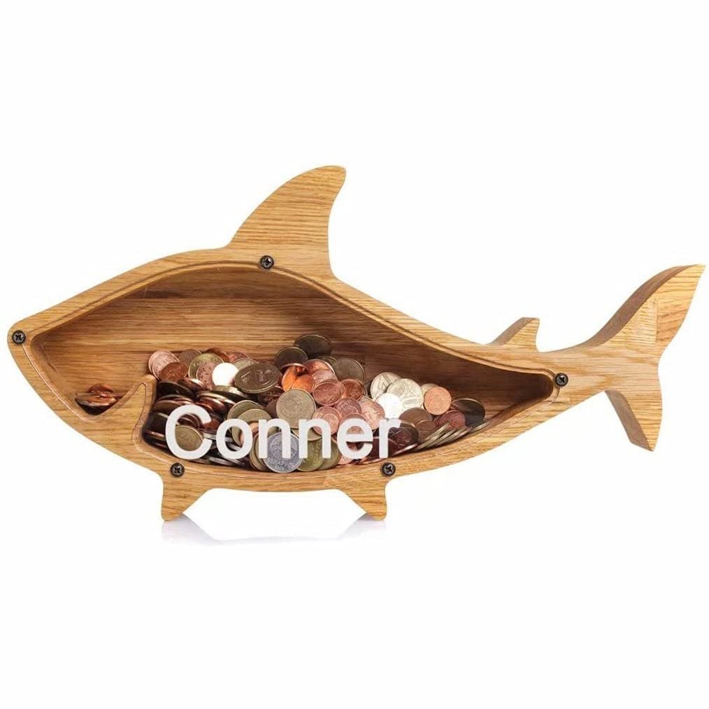 Piggy bank for kids Personalized coin bank organic Wooden home adventure nursery decor