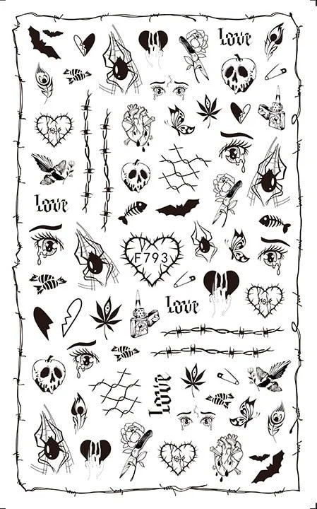 1pcs Autumn Winter Nail Sticker Robin Snow Birds Flower New Year Halloween Christmas 3D Decals Nail Art Design Decor Accessories-Nail Inspo