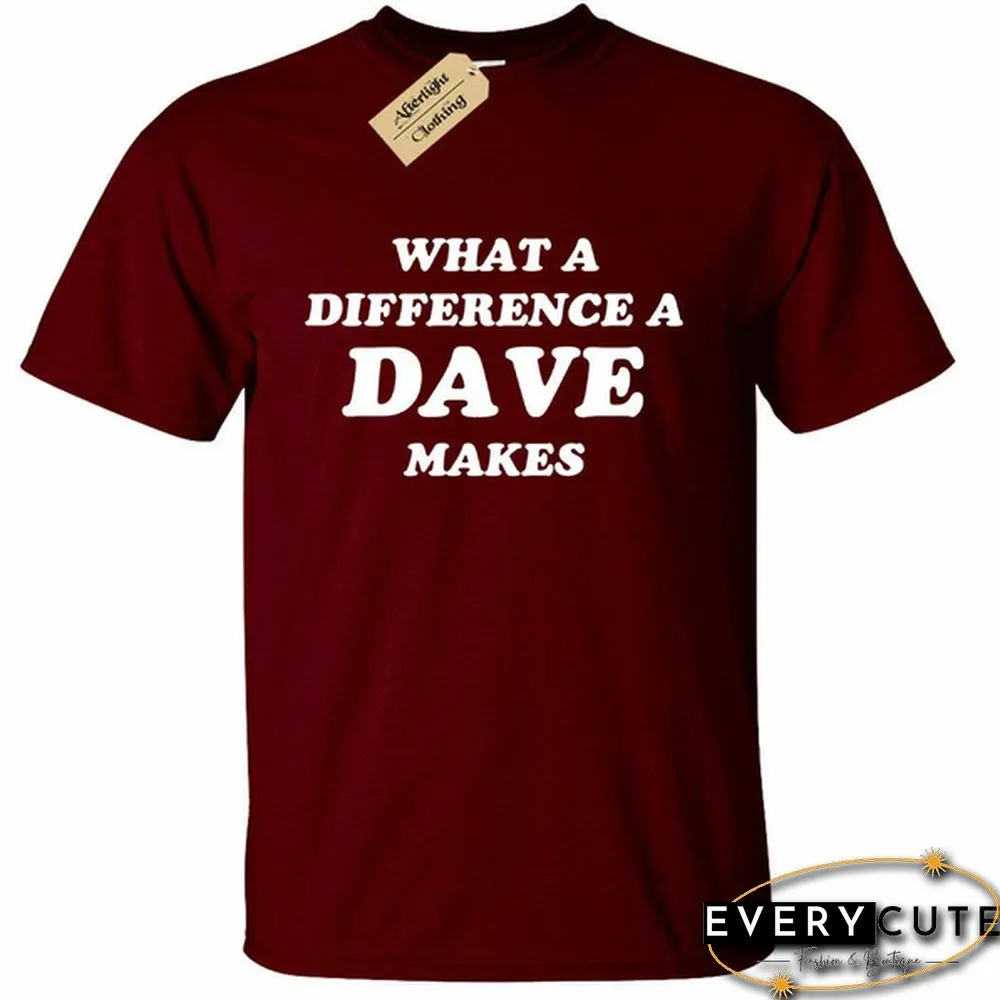 详情 Mens What a difference a DAVE makes T-Shirt Funny David Name gift