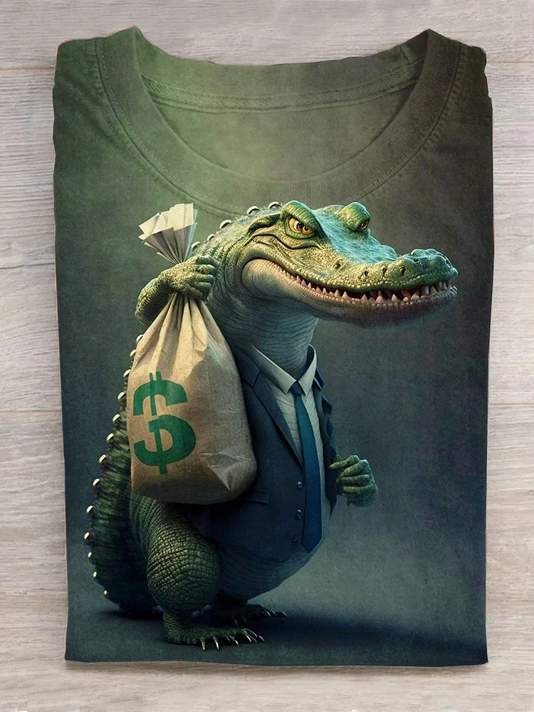 Funny  Crocodile Art Design T-shirt