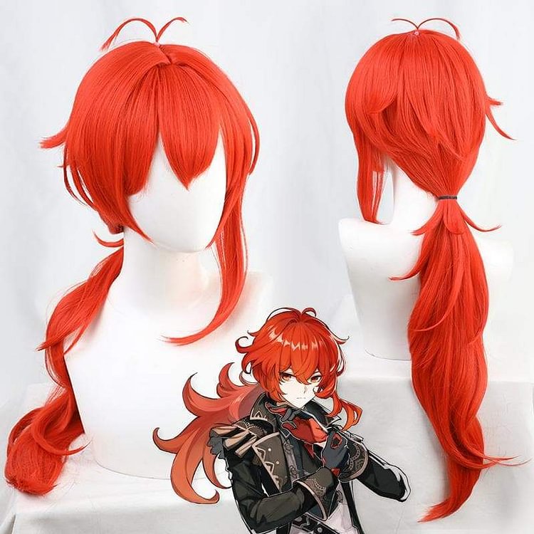 GI Diluc Cosplay Red Wig SP15550